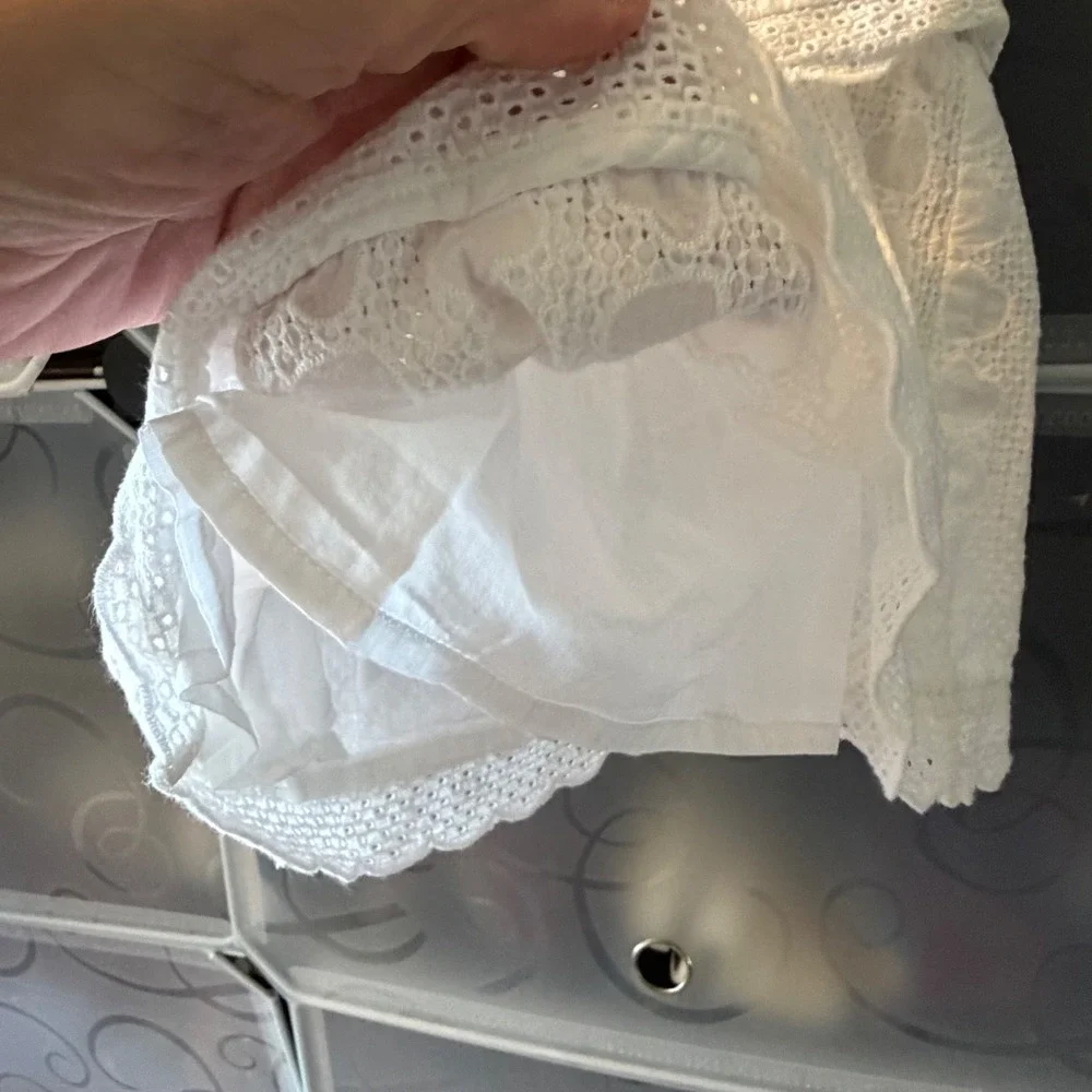 Armani Baby White Eyelet Lace Heart Dress 6M 62cm Sleeveless Designer Infant